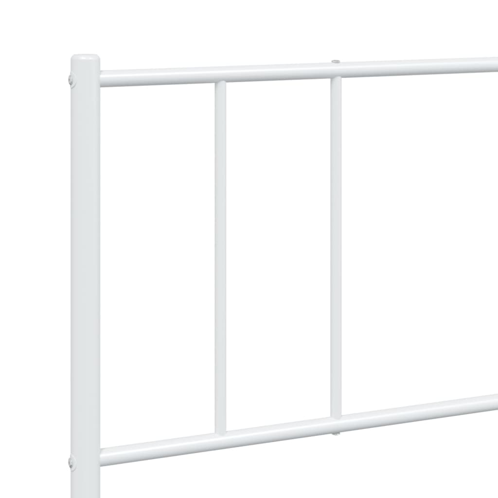 Bedframe Metaal 180 x 200 cm Wit met hoofdbord