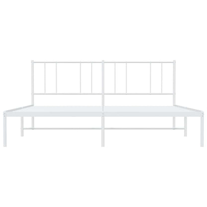 Bedframe Metaal 183 x 213 cm Wit met hoofdbord