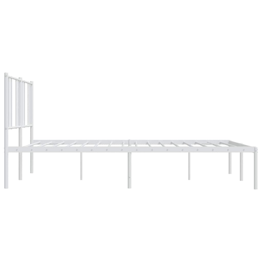 Bedframe Metaal 183 x 213 cm Wit met hoofdbord