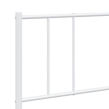 Bedframe Metaal 183 x 213 cm Wit met hoofdbord