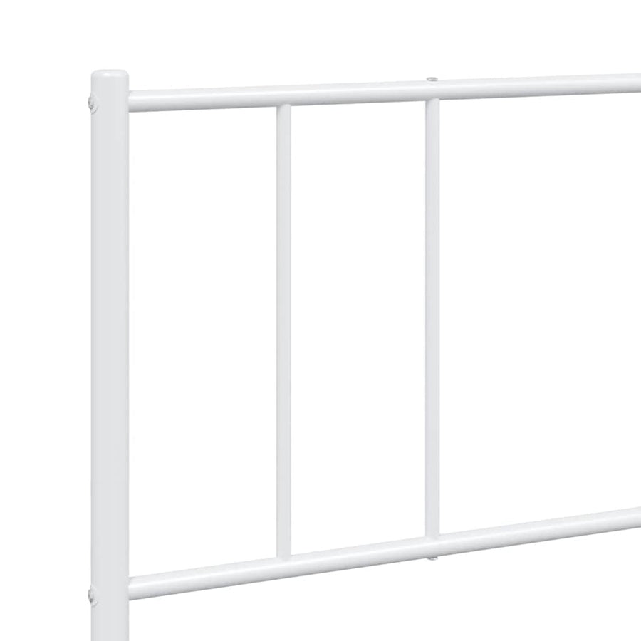 Bedframe Metaal 183 x 213 cm Wit met hoofdbord