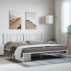 White metal bed frame with headboard 183x213 cm