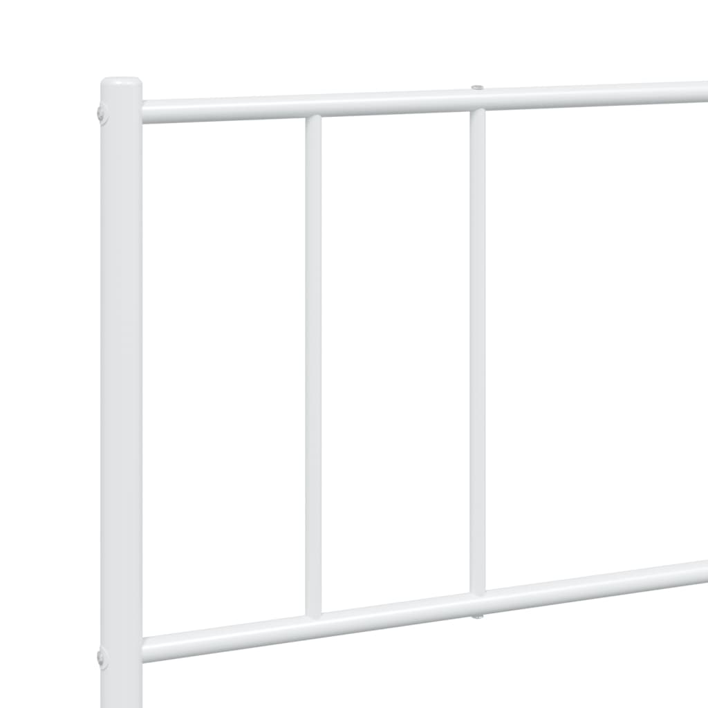 Bedframe Metaal 193 x 203 cm Wit met hoofdbord