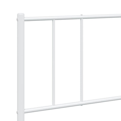 Bedframe Metaal 193 x 203 cm Wit met hoofdbord