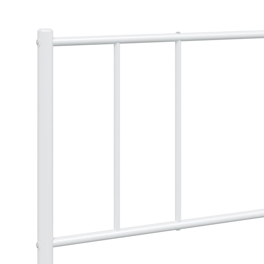 Bedframe Metaal 193 x 203 cm Wit met hoofdbord