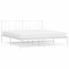 Bedframe Metaal 200 x 200 cm Wit met hoofdbord