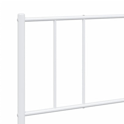 Bedframe Metaal 200 x 200 cm Wit met hoofdbord