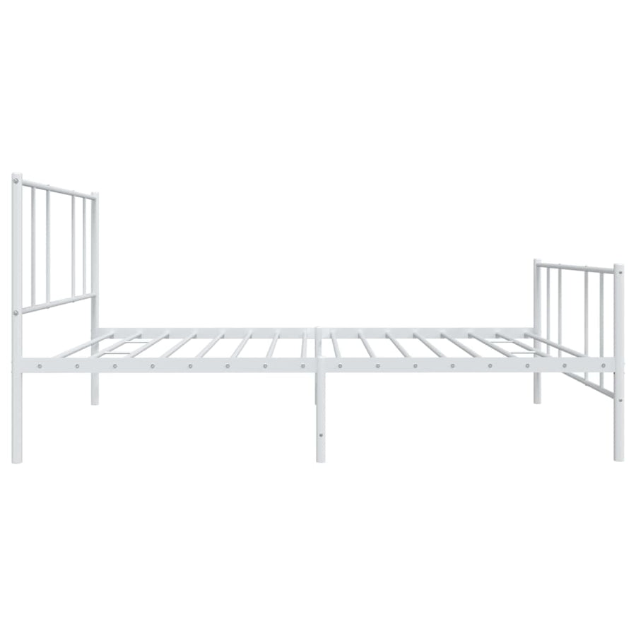 Bedframe Met Hoofd- En Voeteneinde Metaal 80 x 200 cm Wit met hoofdbord & voetbord