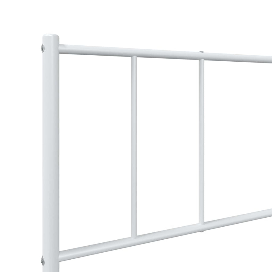 Bedframe Met Hoofd- En Voeteneinde Metaal 80 x 200 cm Wit met hoofdbord & voetbord