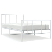 Bedframe Met Hoofd- En Voeteneinde Metaal 90 x 190 cm Wit met hoofdbord & voetbord