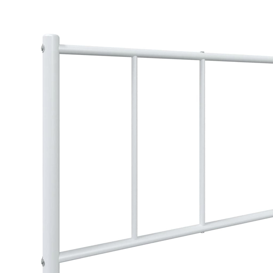 Bedframe Met Hoofd- En Voeteneinde Metaal 90 x 190 cm Wit met hoofdbord & voetbord