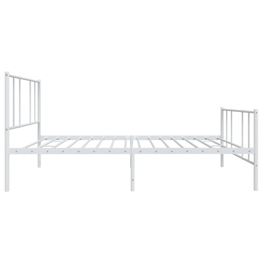 Bedframe Met Hoofd- En Voeteneinde Metaal 90 x 200 cm Wit met hoofdbord & voetbord