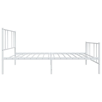 Bedframe Met Hoofd- En Voeteneinde Metaal 90 x 200 cm Wit met hoofdbord & voetbord