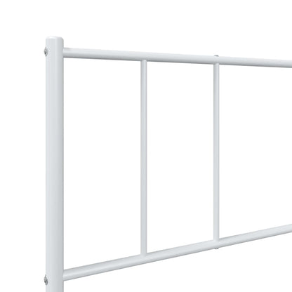 Bedframe Met Hoofd- En Voeteneinde Metaal 100 x 190 cm Wit met hoofdbord & voetbord