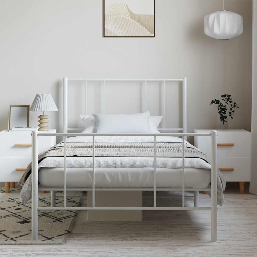 Bedframe Met Hoofd- En Voeteneinde Metaal 100 x 200 cm