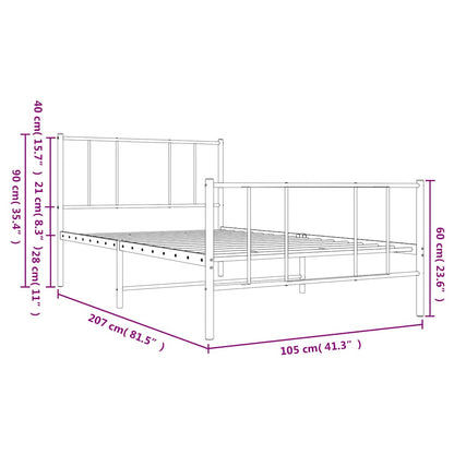 Bedframe Met Hoofd- En Voeteneinde Metaal 100 x 200 cm