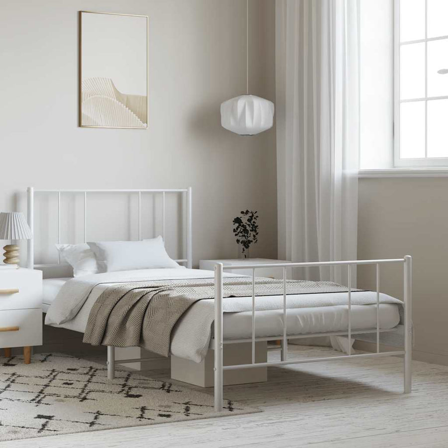 Bedframe Met Hoofd- En Voeteneinde Metaal 100 x 200 cm