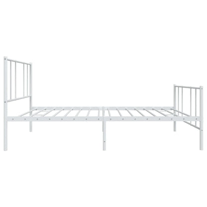 Bedframe Met Hoofd- En Voeteneinde Metaal 107 x 203 cm Wit met hoofdbord & voetbord
