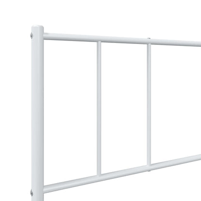 Bedframe Met Hoofd- En Voeteneinde Metaal 107 x 203 cm Wit met hoofdbord & voetbord