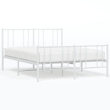 Bedframe Met Hoofd- En Voeteneinde Metaal 120 x 200 cm Wit met hoofdbord & voetbord