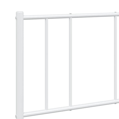 Bedframe Met Hoofd- En Voeteneinde Metaal 120 x 200 cm Wit met hoofdbord & voetbord