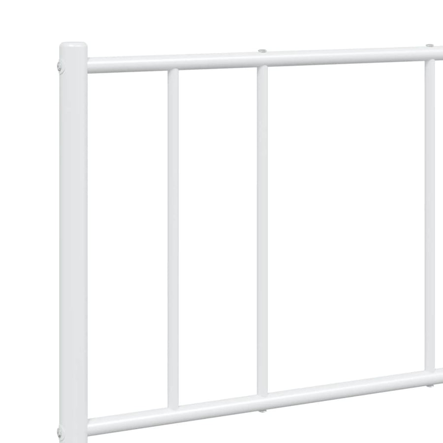 Bedframe Met Hoofd- En Voeteneinde Metaal 120 x 200 cm Wit met hoofdbord & voetbord