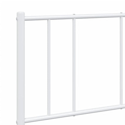 Bedframe Met Hoofd- En Voeteneinde Metaal 135 x 190 cm Wit met hoofdbord & voetbord
