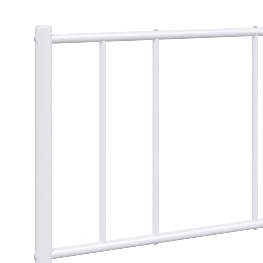 Bedframe Met Hoofd- En Voeteneinde Metaal 135 x 190 cm Wit met hoofdbord & voetbord