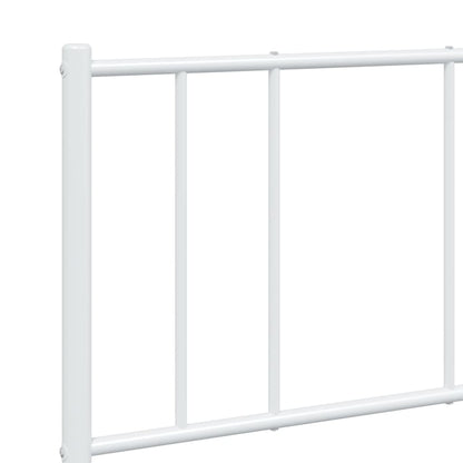Bedframe Met Hoofd- En Voeteneinde Metaal 150 x 200 cm Wit met hoofdbord & voetbord