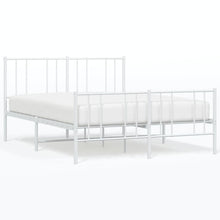 Bedframe Met Hoofd- En Voeteneinde Metaal 160 x 200 cm Wit met hoofdbord & voetbord