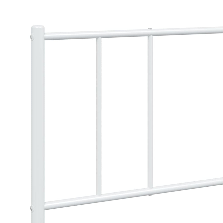 Bedframe Met Hoofd- En Voeteneinde Metaal 180 x 200 cm Wit met hoofdbord & voetbord
