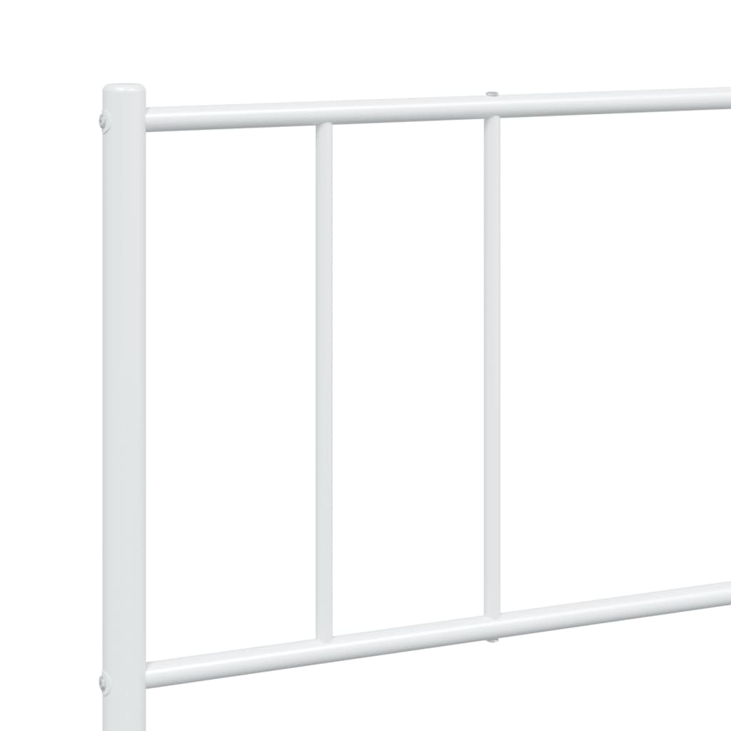 Bedframe Met Hoofd- En Voeteneinde Metaal 183 x 213 cm Wit met hoofdbord & voetbord