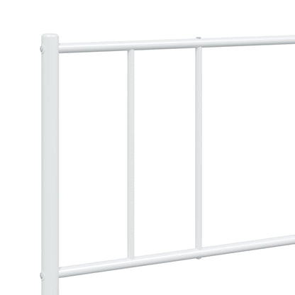 Bedframe Met Hoofd- En Voeteneinde Metaal 183 x 213 cm Wit met hoofdbord & voetbord