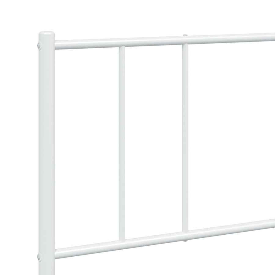 Bedframe Met Hoofd- En Voeteneinde Metaal 183 x 213 cm Wit met hoofdbord & voetbord