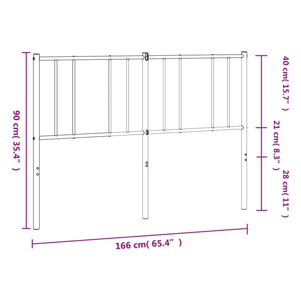 Hoofdbord Metaal Wit 160 Cm