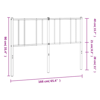 Hoofdbord Metaal Wit 160 Cm