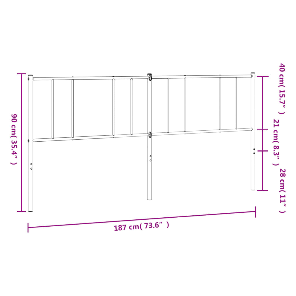 Hoofdbord 180 Cm Metaal Wit