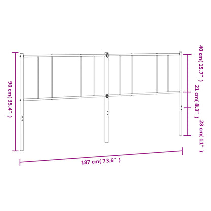 Hoofdbord 180 Cm Metaal Wit