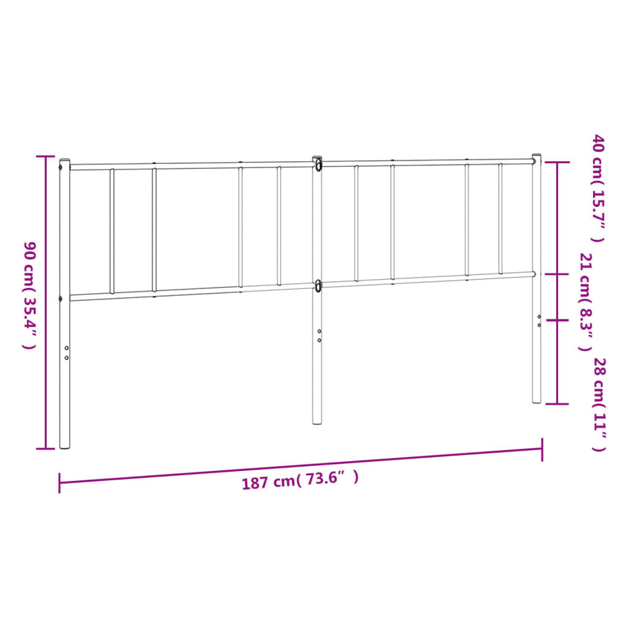 Hoofdbord 180 Cm Metaal Wit