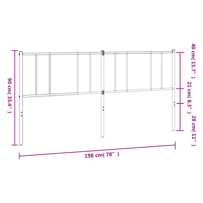 Hoofdbord Metaal Wit 193 Cm