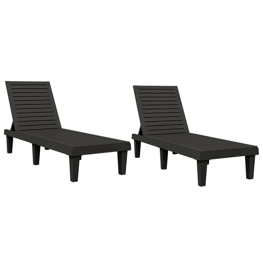 Ligbedden 155X58X83 Cm Polypropeen 2 Zwart