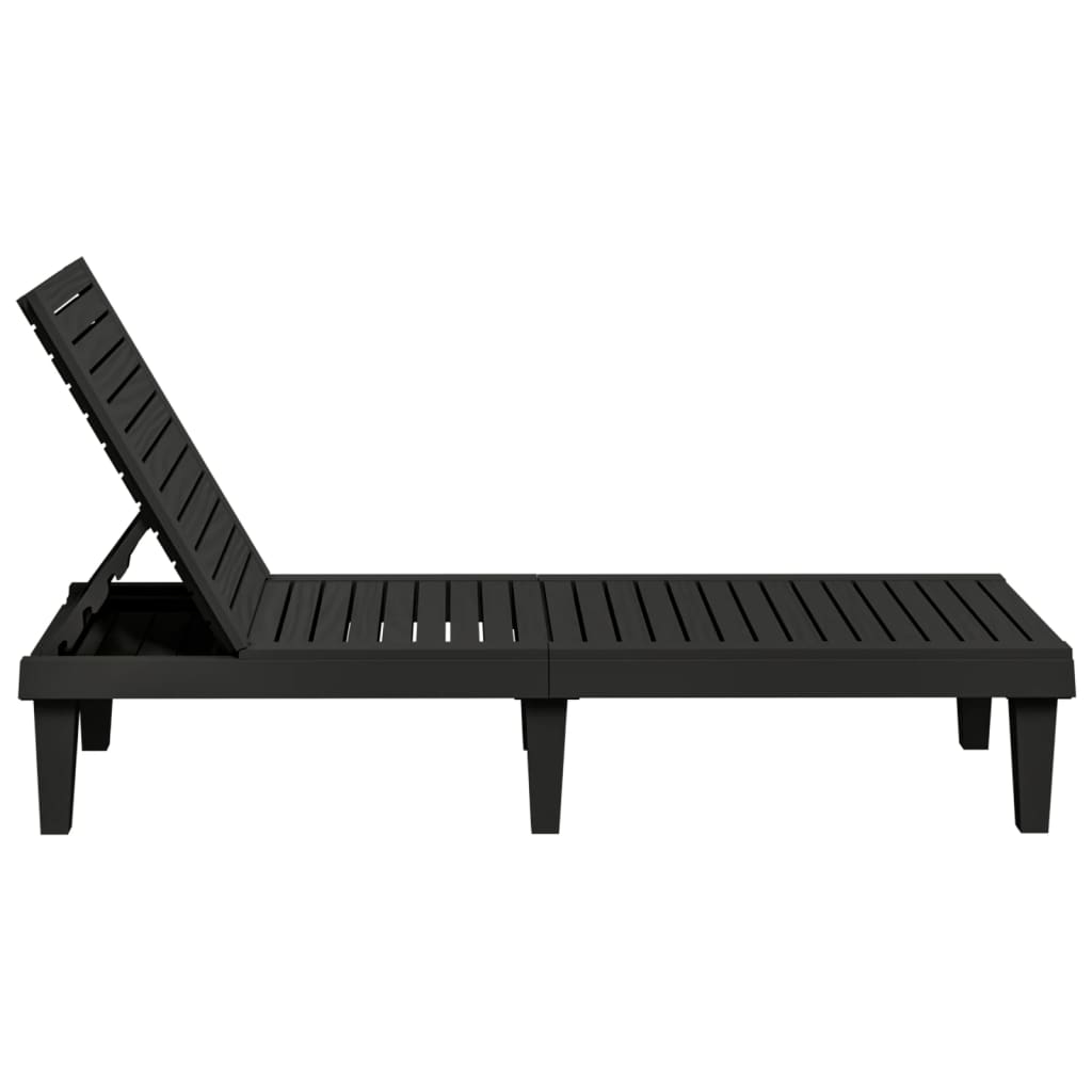 Ligbedden 155X58X83 Cm Polypropeen 2 Zwart