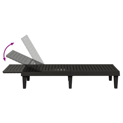 Ligbedden 155X58X83 Cm Polypropeen 2 Zwart