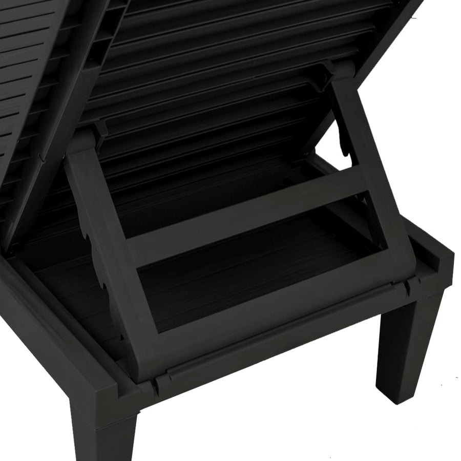 Ligbedden 155X58X83 Cm Polypropeen 2 Zwart