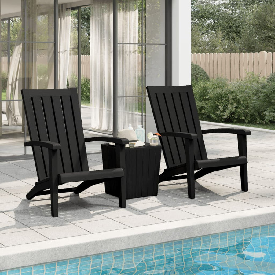 Tuinstoelen Adirondack Polypropeen 2 Zwart