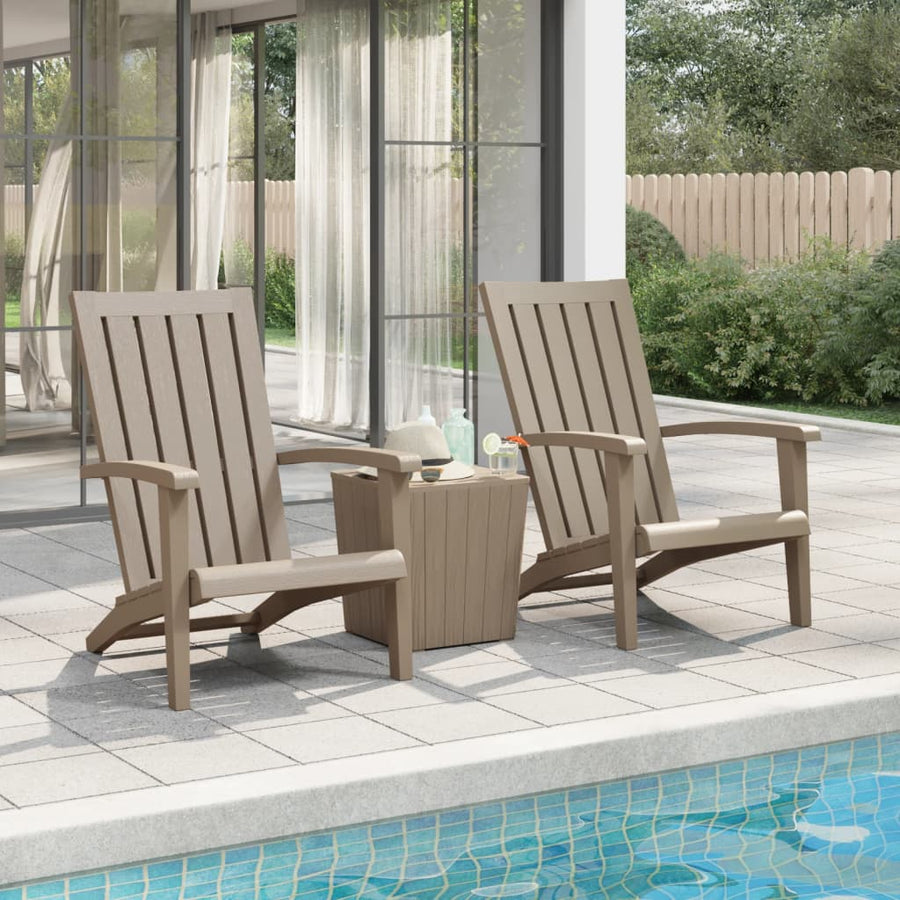 Tuinstoelen Adirondack Polypropeen 2 Lichtbruin