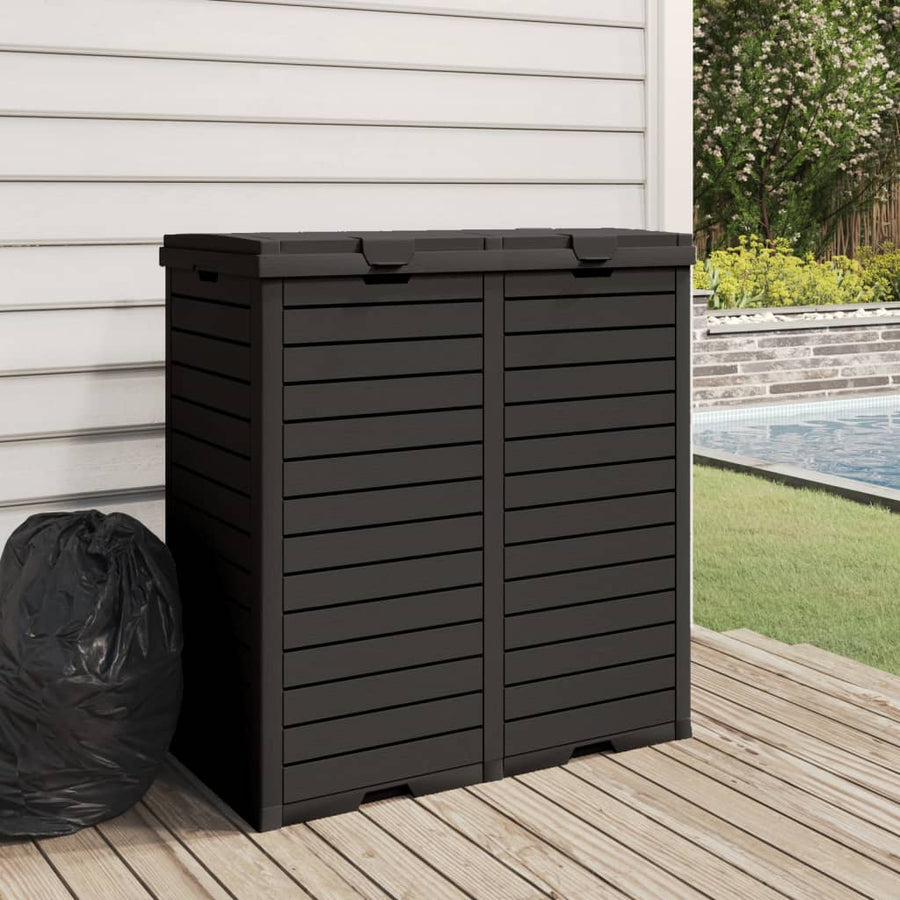 Vuilnisbak Voor Tuin 78X41X86 Cm Polypropeen Zwart