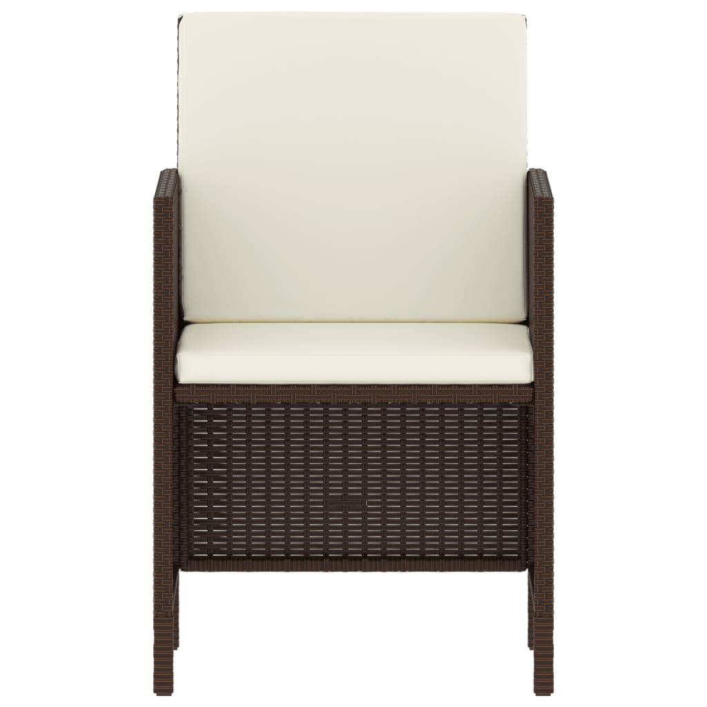 6-Delige Tuinset Met Kussens Poly Rattan Bruin