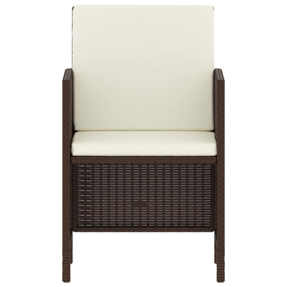 6-Delige Tuinset Met Kussens Poly Rattan Bruin