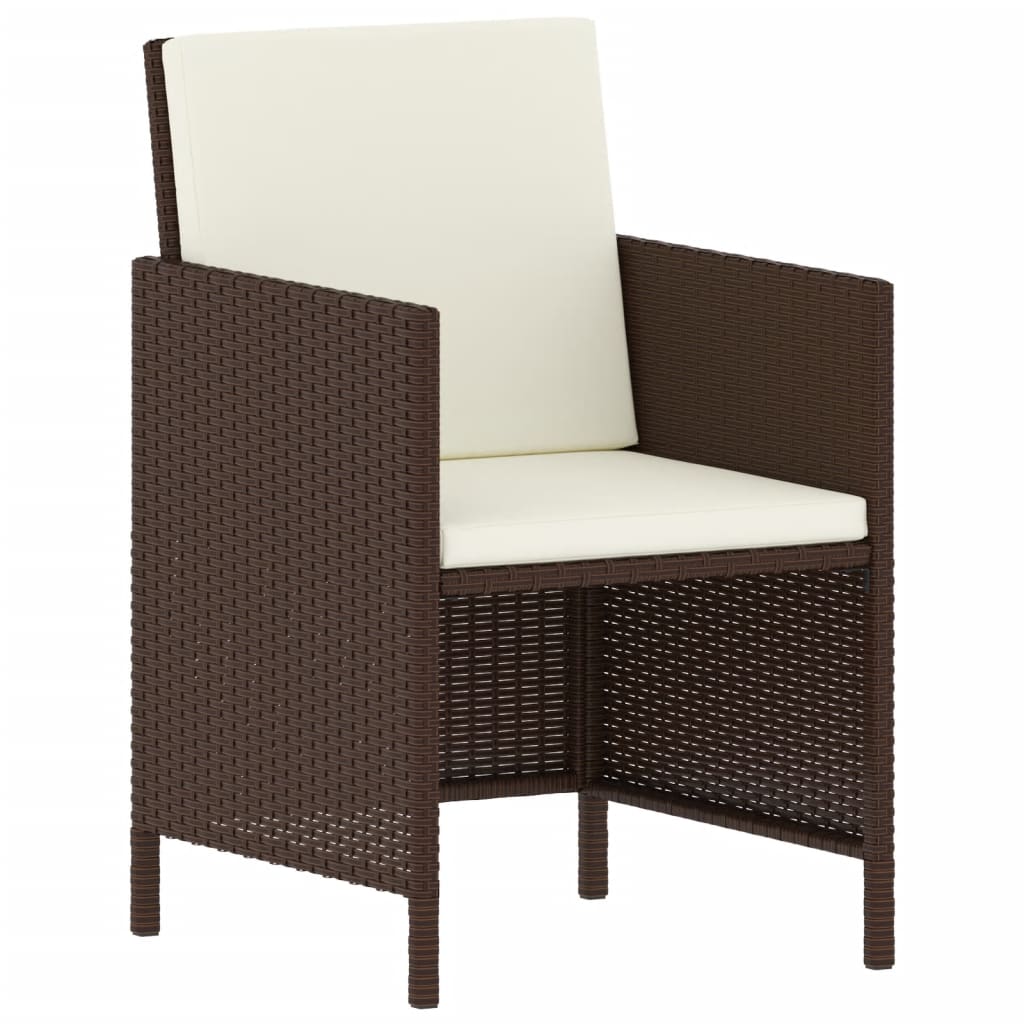 6-Delige Tuinset Met Kussens Poly Rattan Bruin